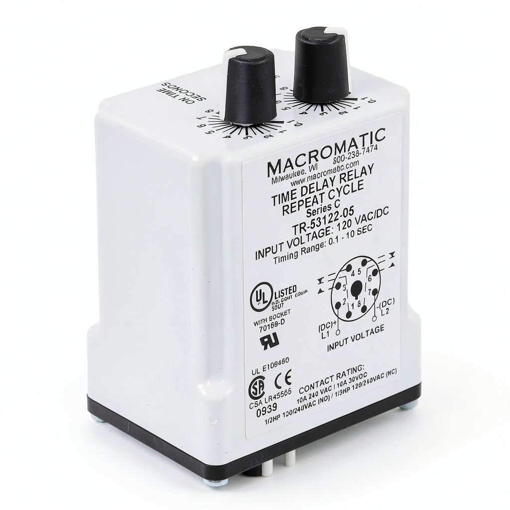 Macromatic Time Delay Relay DPDT 10A 120V product image