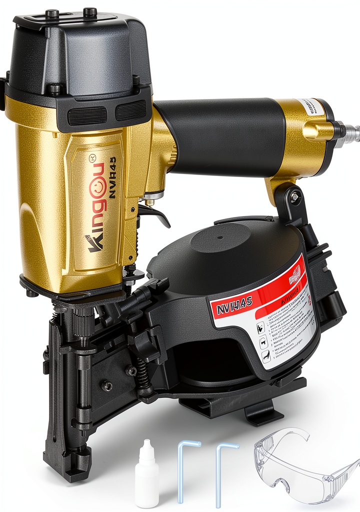 Kingou NVH45 Roofing Nailer in action
