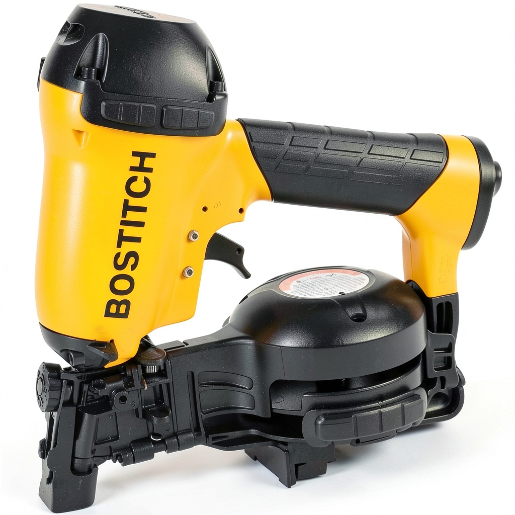 Bostitch RN46-1 roofing nailer in use on a residential roof
