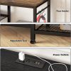 YGEOMER TV Stand with Power Outlet Black-2