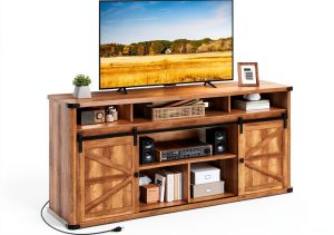 VASAGLE TV Stand with Charging Station-0