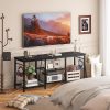 YGEOMER TV Stand with Power Outlet Black-6