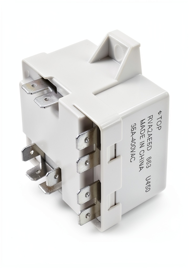 Installing GIBACAD 35A relay on a DIN rail in a vehicle HVAC system