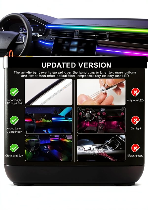 Goodream RGB Acrylic Car Neon Lights Universal Fit-2