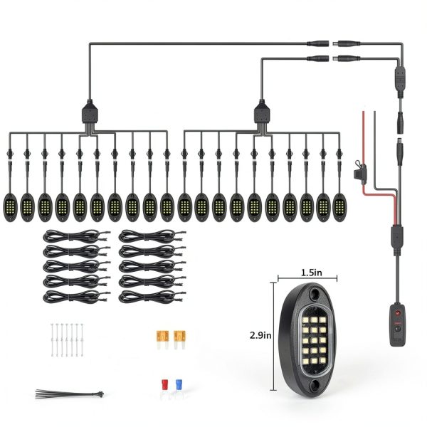 Pure White LED Rock Lights 6000K TDE Explorer.Lighting Pod Kit 20pcs-6