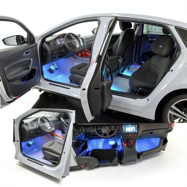 Sylvil Car LED Strip Light 48 LED USB Waterproof Silicone – Red-5