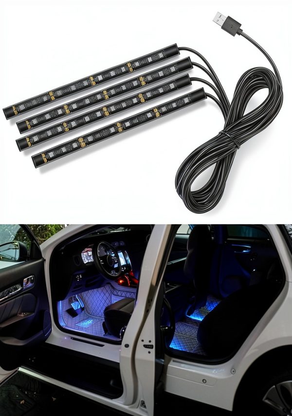 Sylvil Car LED Strip Light 48LED USB Green Waterproof-0