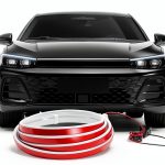 HBXDECO Car LED Hood Light Strip 79in Ice Blue Waterproof Bluetooth-0