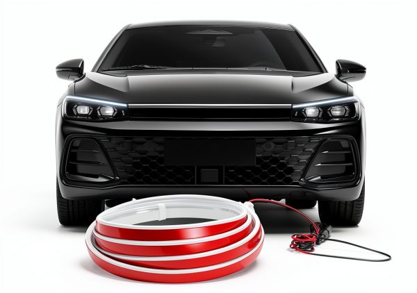 HBXDECO Car LED Hood Light Strip 79in Ice Blue Waterproof Bluetooth-0